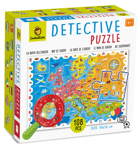 PUZZLE Observatie Micul Detectiv – HARTA EUROPEI, Ludattica, +5 ani