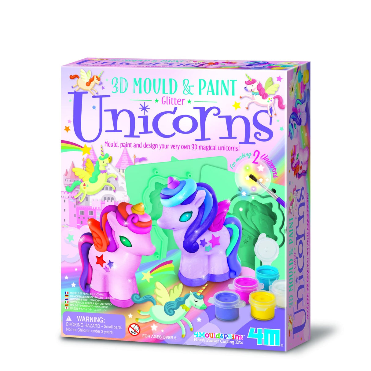 Atelier creativ 3D Modeleaza si picteaza - Unicorni cu sclipici, + 5 ani