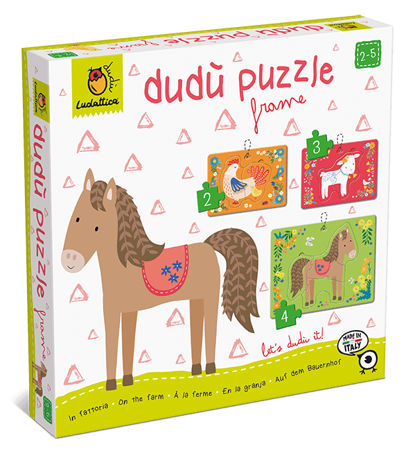 Dudu puzzle in rama 2-3-4 piese - Animale de la ferma, Ludattica,2-3 +