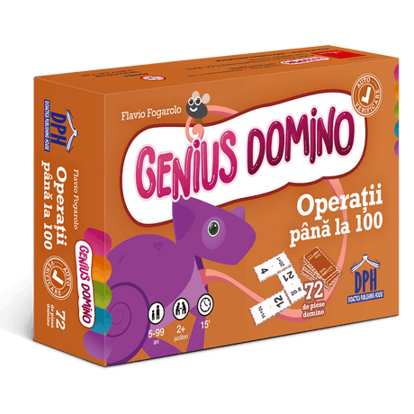 Genius domino - Operatii pana la 100, DPH, 8-9 ani +