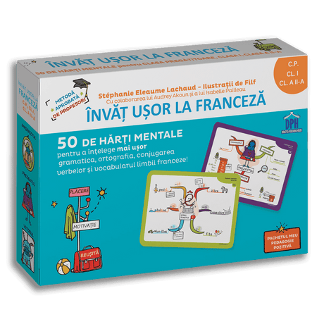 Invat usor la franceza: 50 de harti mentale - Volumul I - CP, Cls. I, a II-a, DPH, 6-7 ani +