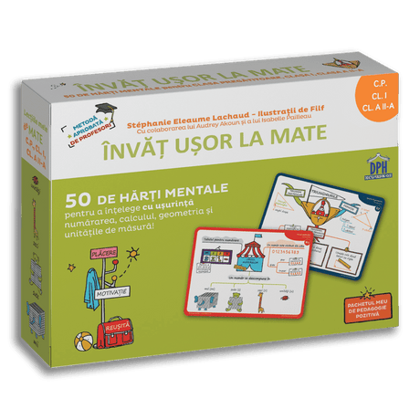 Invat usor la mate: 50 de harti mentale - Volumul I - CP, Cls. I, a II-a, DPH, 6-7 ani +