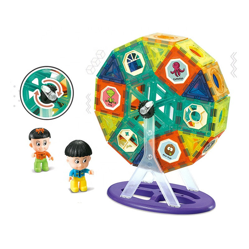 Joc Constructie Magnetic - Magic Set Roata 71 Piese, Cypress Toys, 3 ani+