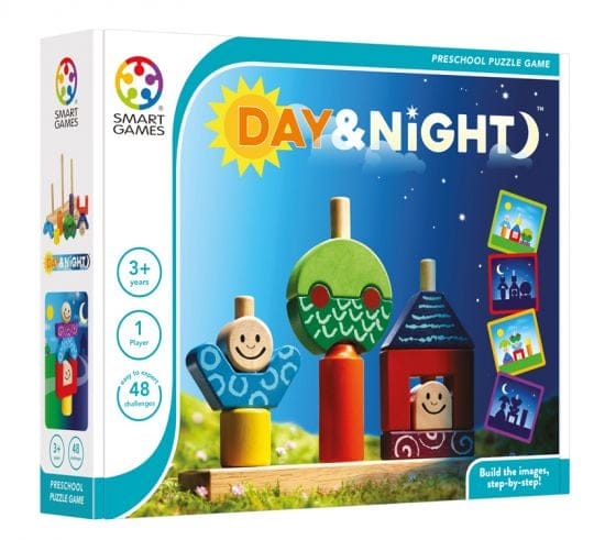 Smart Games - Day & Night, joc de logica cu 48 de provocari, 2+ ani