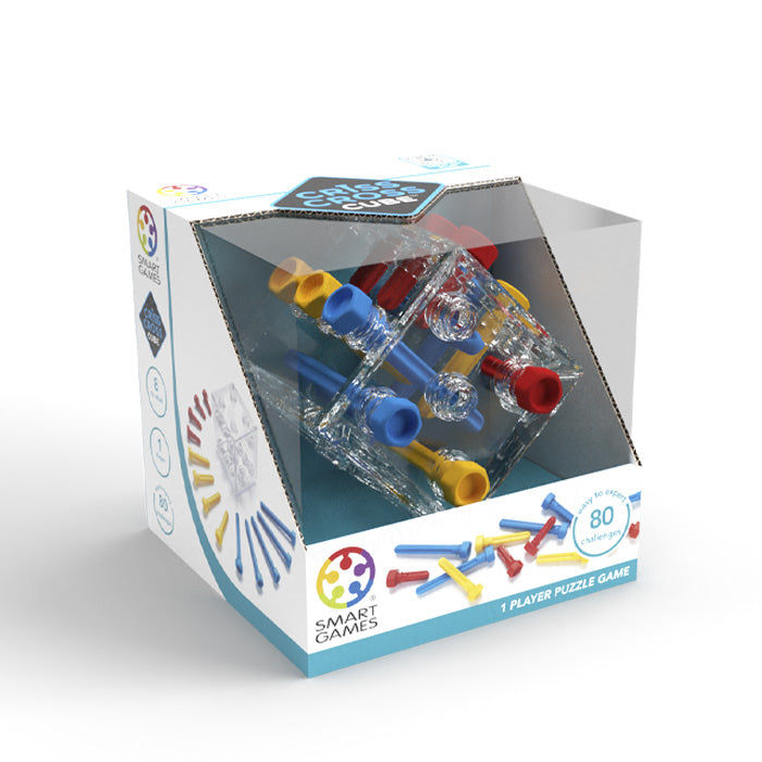 Smart Games - Criss Cross Cube, joc de logica cu 80 de provocari, 8+ ani