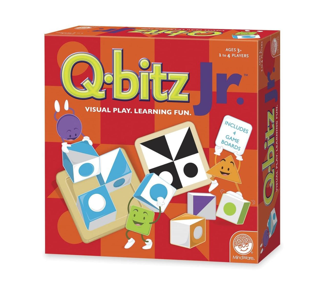 Joc de logica Q-bitz Jr., joc educativ cu piese din lemn, MindWare, +3 ani