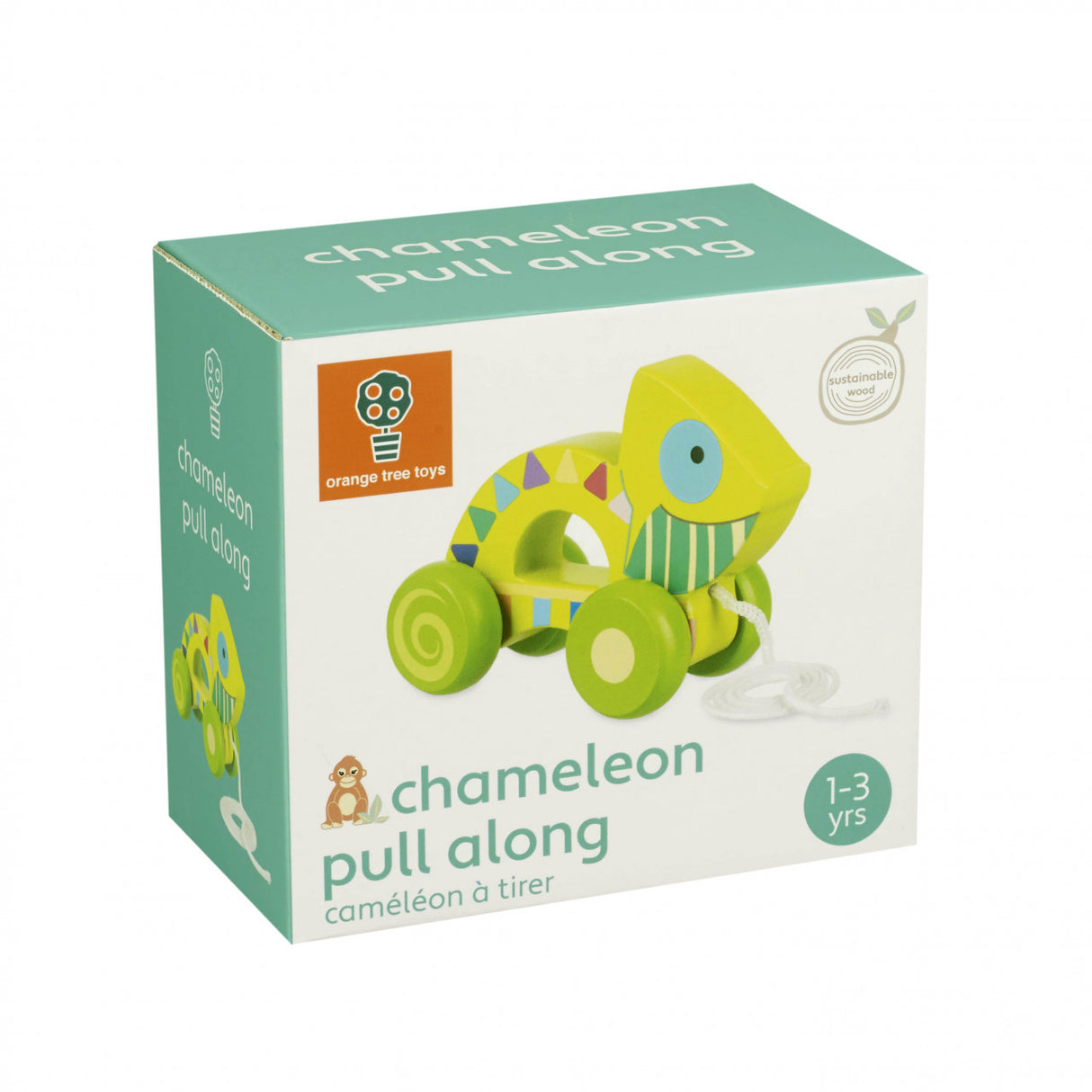 Jucarie de tras cameleon, Orange Tree Toys, 1 - 3 ani