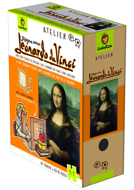 Kit Creativ si puzzle 224 piese Atelier Leonardo da Vinci, Ludattica, 8-9 ani +