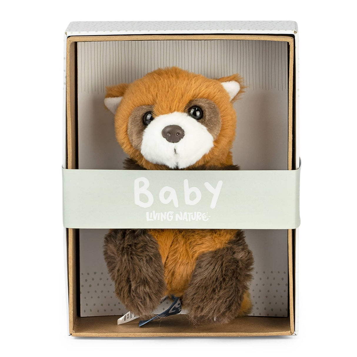 Pui de Panda Rosu Bebelus 17cm in cutie- Jucarie de plus Living Nature