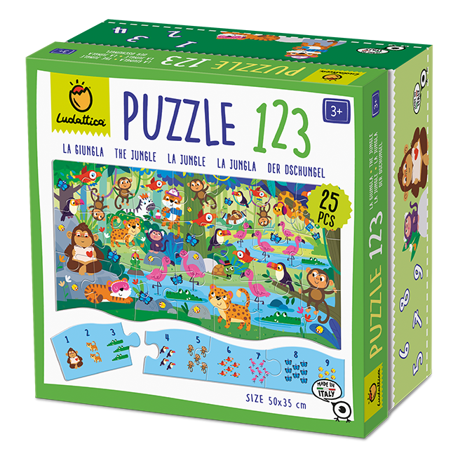 Puzzle 123 - Jungla, Ludattica, 3 ani+