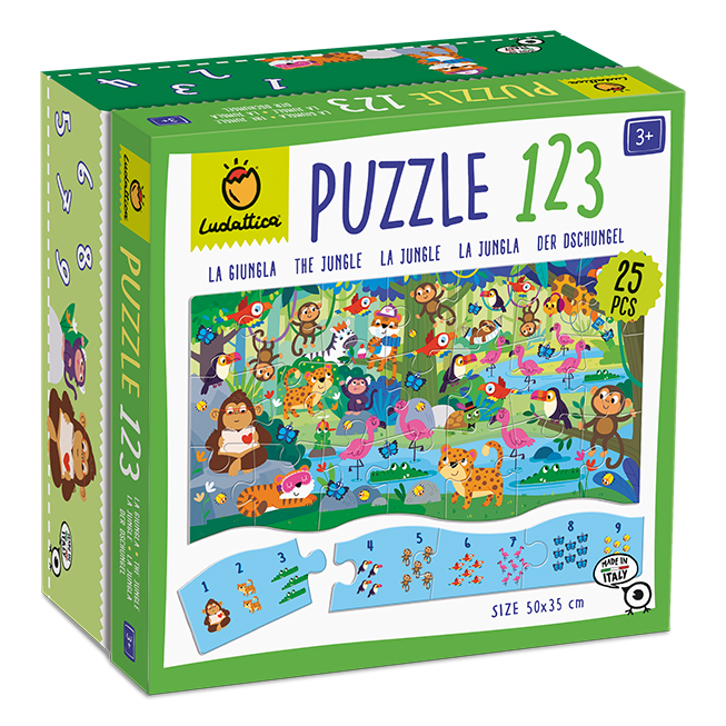 Puzzle 123 - Jungla, Ludattica, 3 ani+