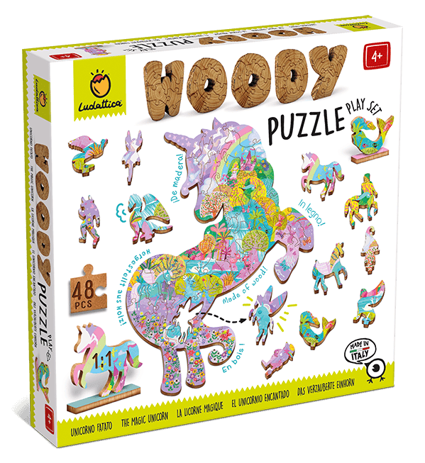 Puzzle de lemn Peisaje fantastice, Ludattica, + 4 ani, 48 piese