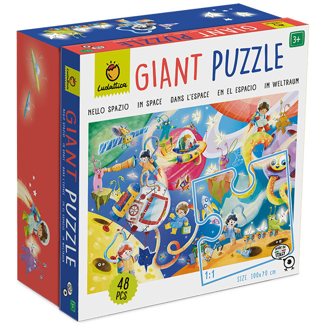 Puzzle de podea - Spatiul, Ludattica, + 3 ani, 48 piese