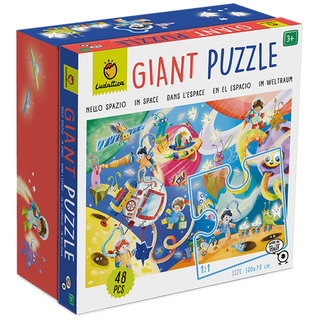 Puzzle de podea - Spatiul, Ludattica, + 3 ani, 48 piese