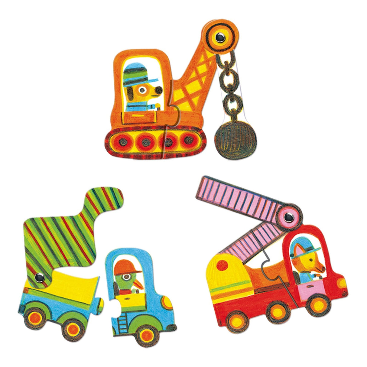 Puzzle duo mobil vehicule, Djeco