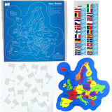 Puzzle Educativ din Spuma EVA - Harta Europei cu Steaguri si Capitale, Imagimake, 5 ani+