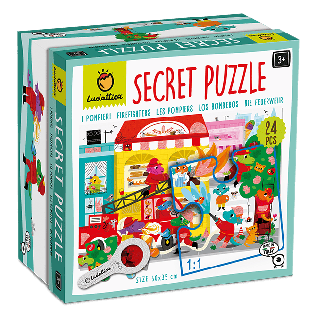 Secret Puzzle - Pompierii, Ludattica, 2-5 ani, 24 piese