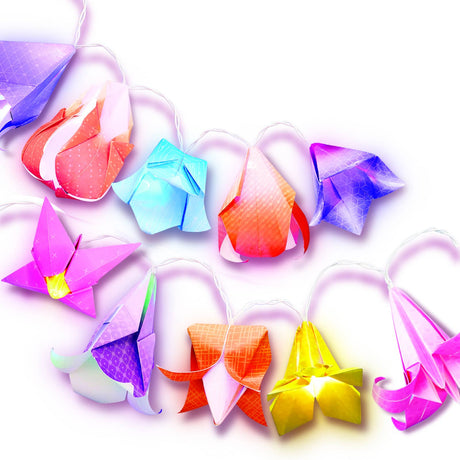 Set creativ DIY - Luminite cu flori origami, 4M, +5 ani