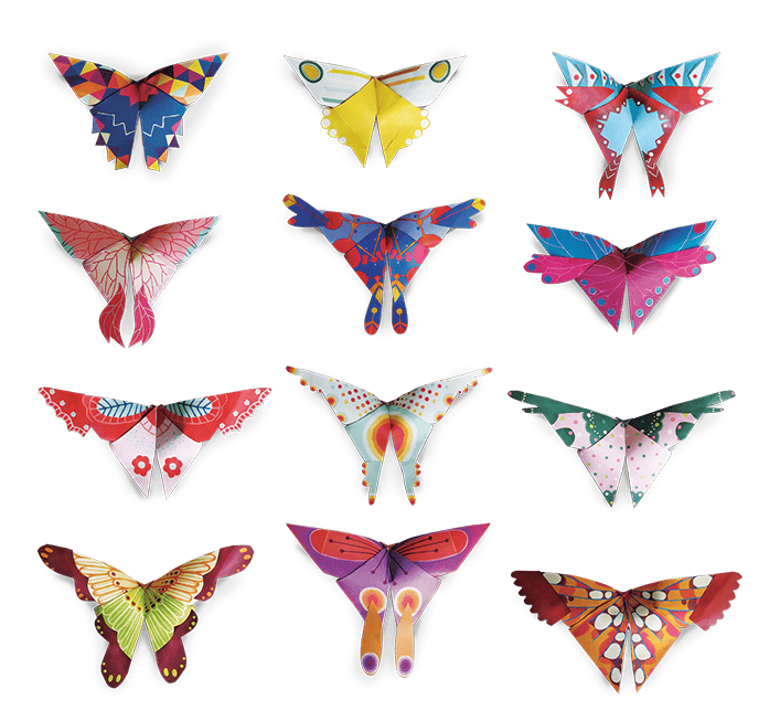 Set indemanare Origami incepatori - Fluturi, Ludattica, +6 ani