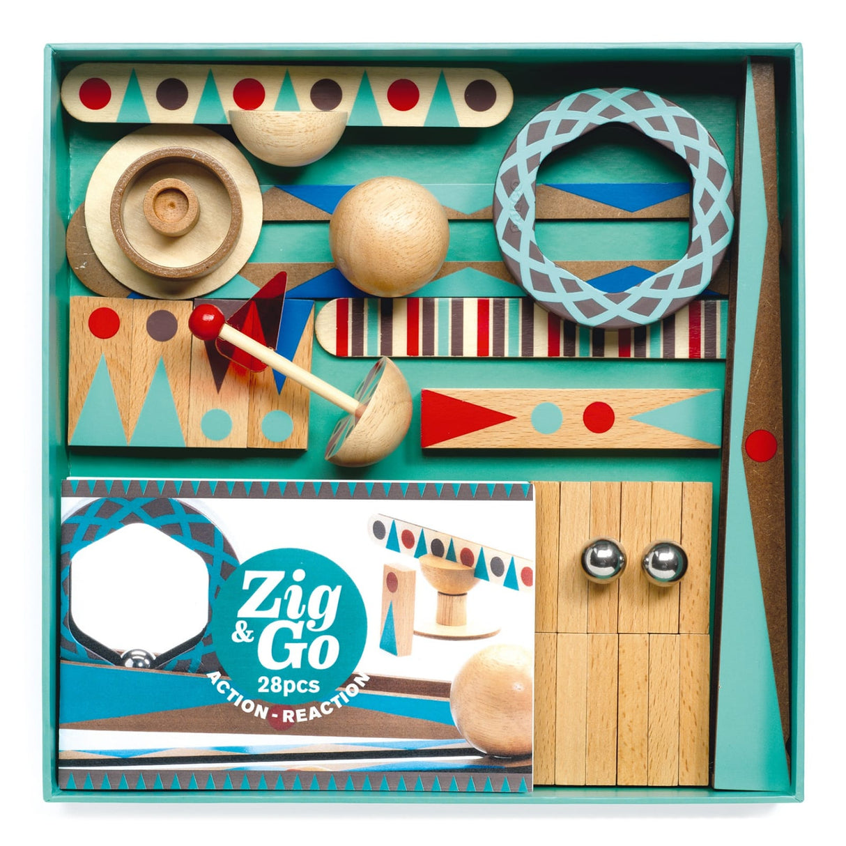 Zig & Go Djeco, set de constructie trasee, 28 piese, +7 ani