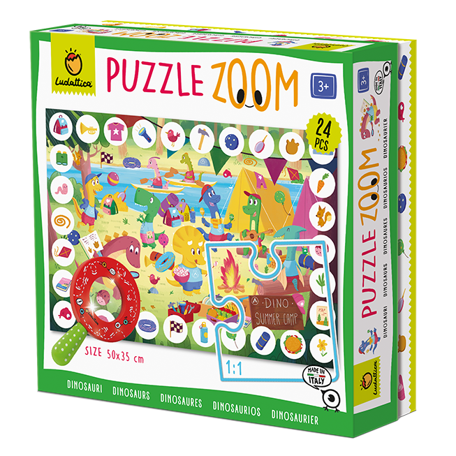 Zoom Puzzle - Dinozauri, Ludattica, 3 ani+