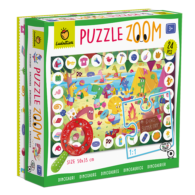 Zoom Puzzle - Dinozauri, Ludattica, 3 ani+