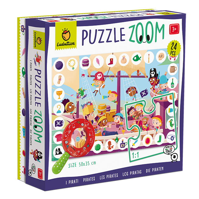 Zoom Puzzle - Pirati, Ludattica, 3 ani+