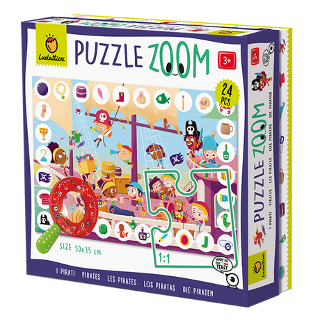 Zoom Puzzle - Pirati, Ludattica, 3 ani+